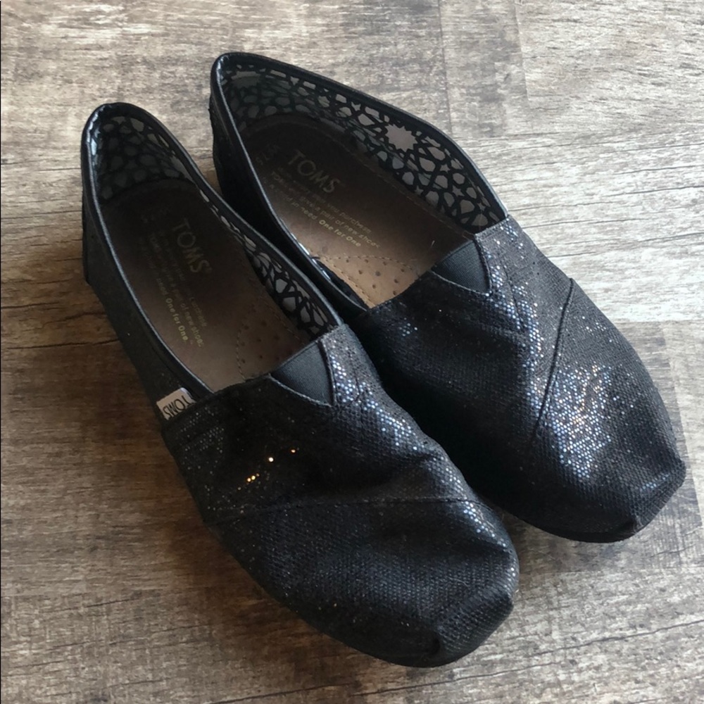 Black Sparkly Toms